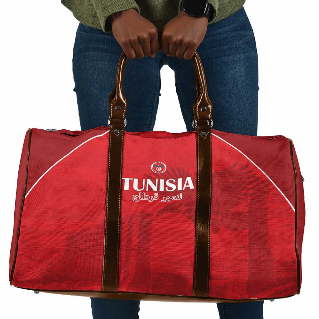 Tunisia Football Travel Bag Red Eagles of Carthage