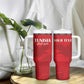 Custom Tunisia Football Tumbler With Handle Eagles of Carthage Go Champion - Red Color - African Pride