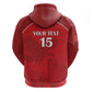 Custom Tunisia Football Zip Hoodie Eagles of Carthage Go Champion - Red Color - African Pride