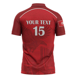 Custom Tunisia Football Zipper Polo Shirt Red Eagles of Carthage