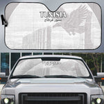 Tunisia Football Auto Sun Shade White Eagles of Carthage