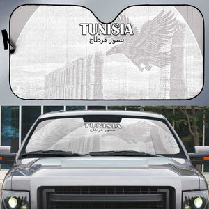 Tunisia Football Auto Sun Shade White Eagles of Carthage