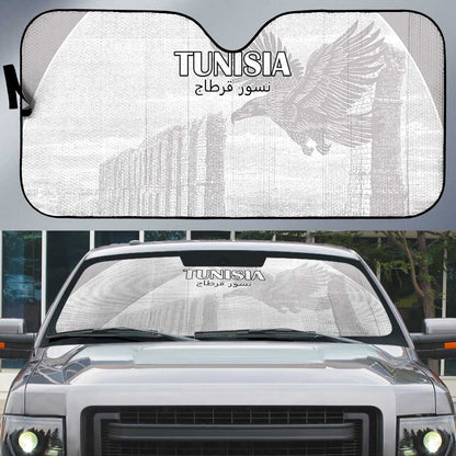 Tunisia Football Auto Sun Shade White Eagles of Carthage