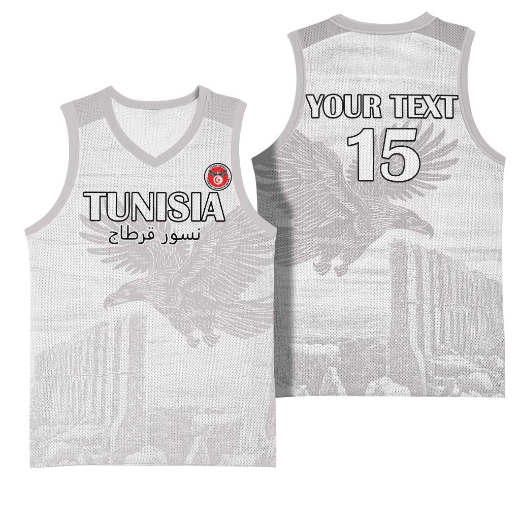 Custom Tunisia Football Basketball Jersey Eagles of Carthage Go Champion - White Color LT15