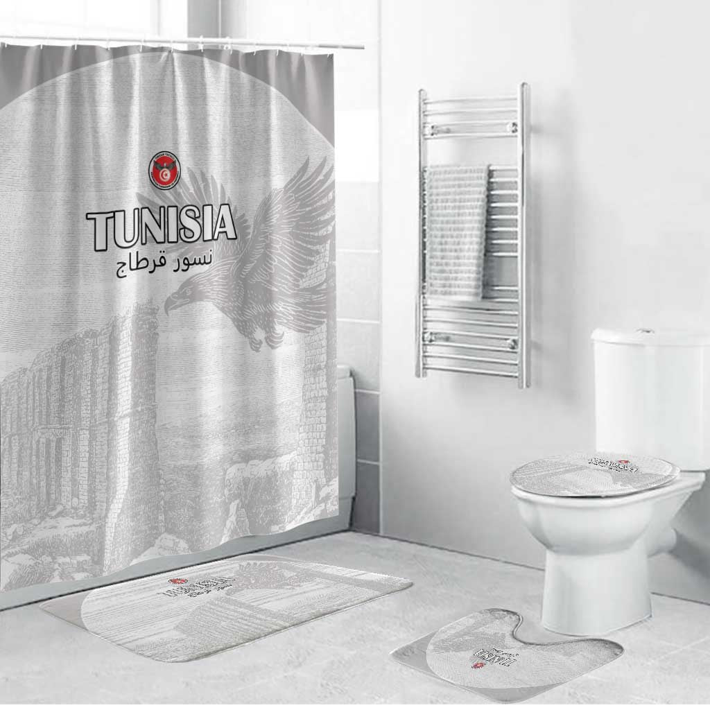Tunisia Football Bathroom Set White Eagles of Carthage