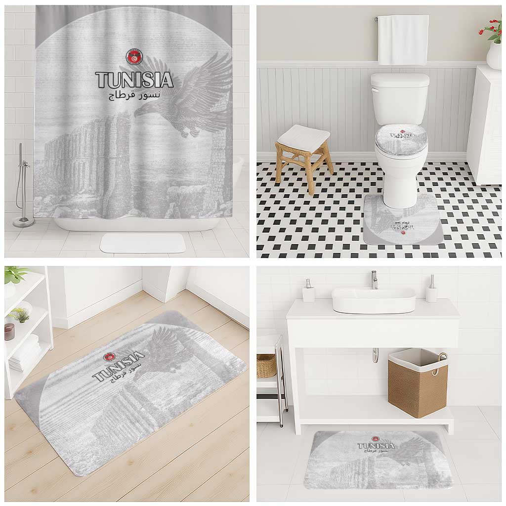 Tunisia Football Bathroom Set White Eagles of Carthage