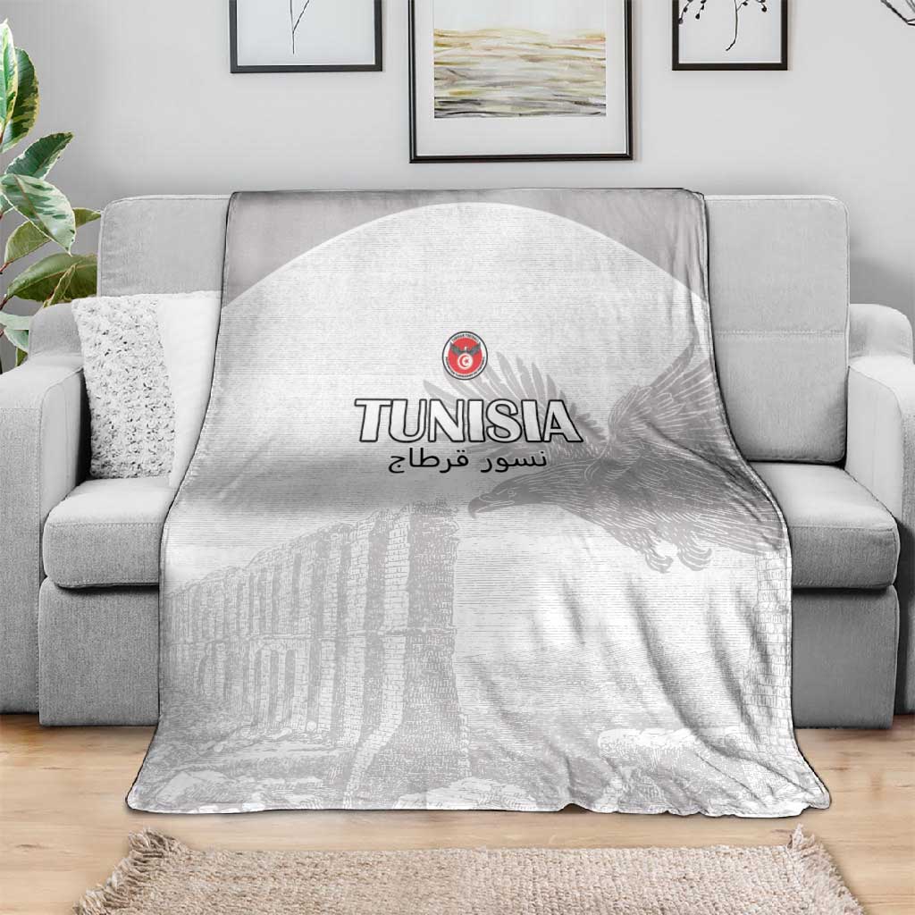 Tunisia Football Blanket Eagles of Carthage Go Champion - White Color - African Pride
