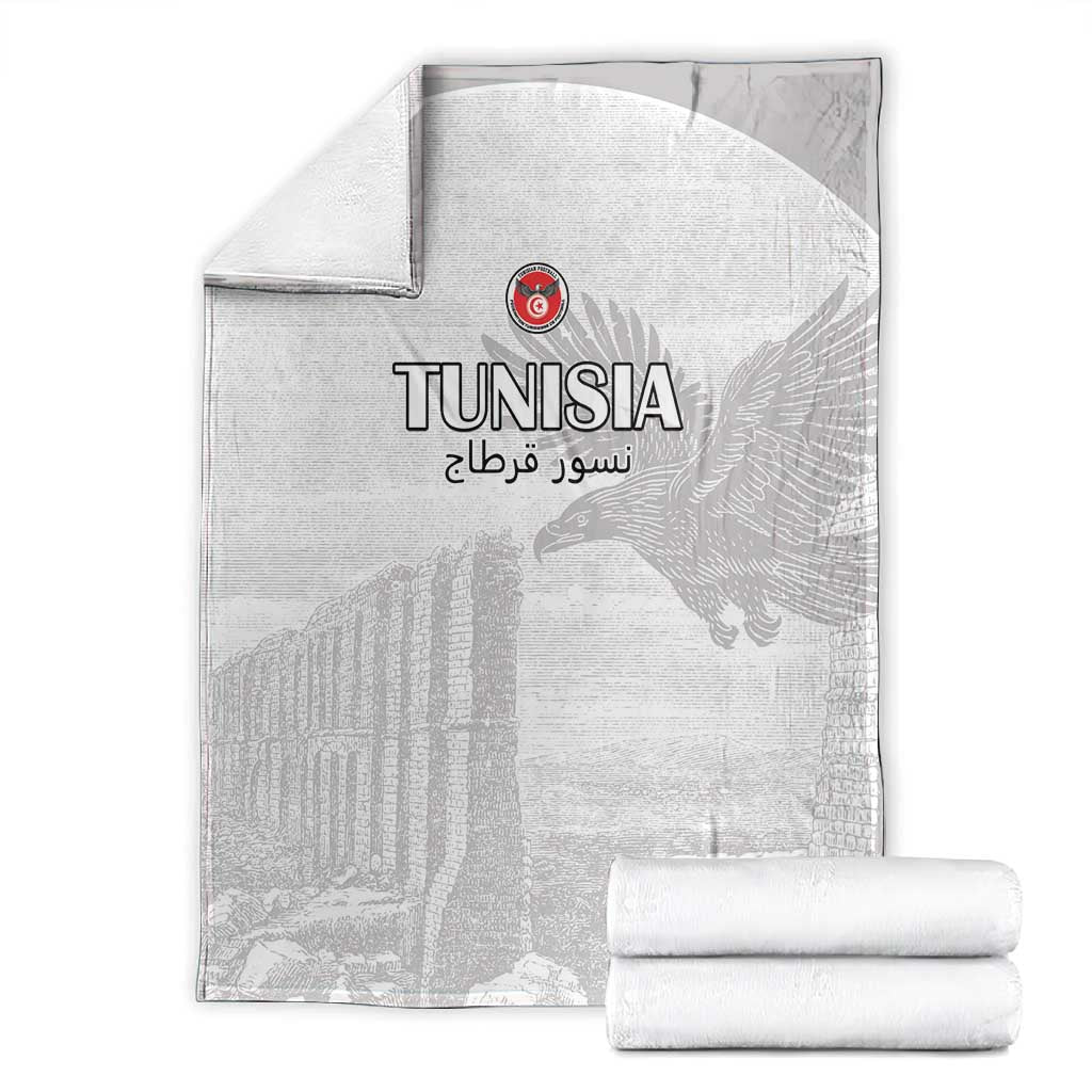 Tunisia Football Blanket Eagles of Carthage Go Champion - White Color - African Pride