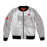 Custom Tunisia Football Bomber Jacket Eagles of Carthage Go Champion - White Color - African Pride
