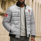 Custom Tunisia Football Bomber Puffer Jacket White Eagles of Carthage