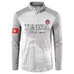 Custom Tunisia Football Button Sweatshirt White Eagles of Carthage