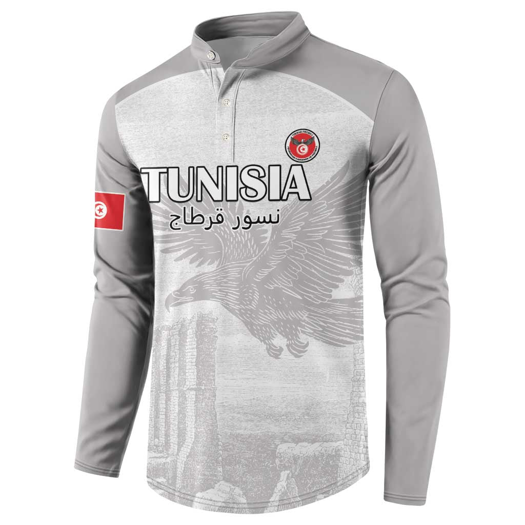 Custom Tunisia Football Button Sweatshirt White Eagles of Carthage