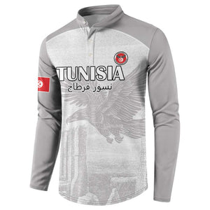 Custom Tunisia Football Button Sweatshirt White Eagles of Carthage