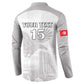 Custom Tunisia Football Button Sweatshirt White Eagles of Carthage