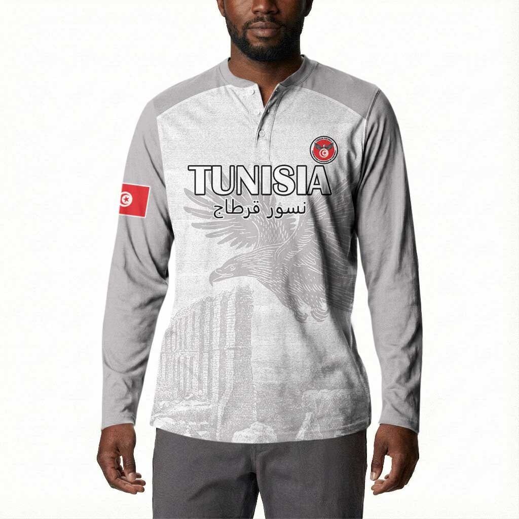 Custom Tunisia Football Button Sweatshirt White Eagles of Carthage