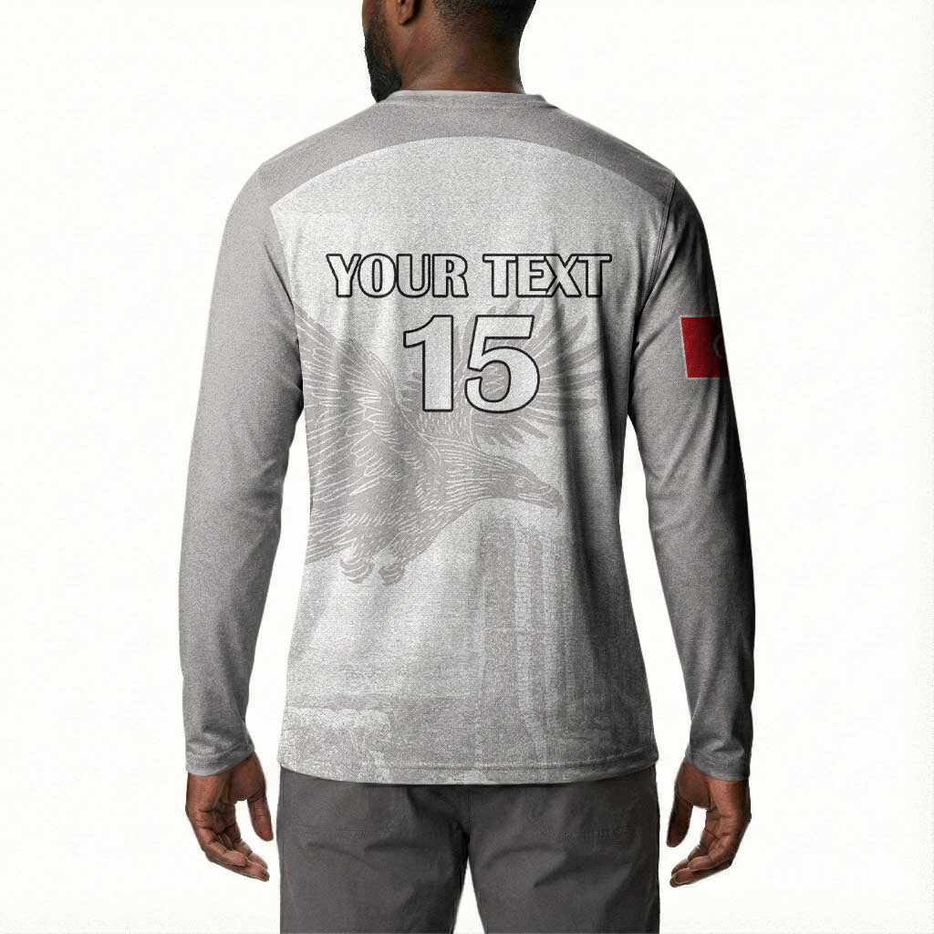 Custom Tunisia Football Button Sweatshirt White Eagles of Carthage