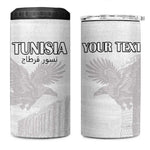 Custom Tunisia Football 4 in 1 Can Cooler Tumbler Eagles of Carthage Go Champion - White Color - African Pride
