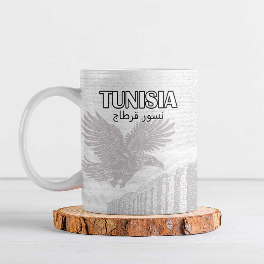 Custom Tunisia Football Ceramic Mug White Eagles of Carthage