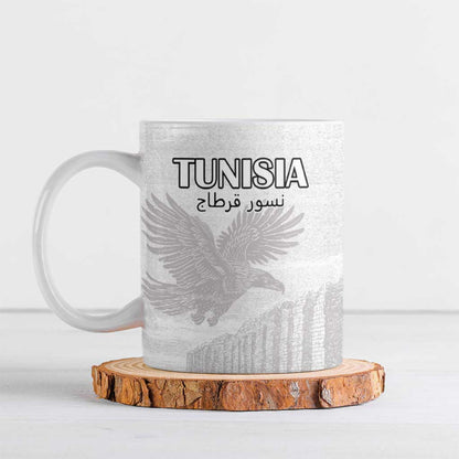 Custom Tunisia Football Ceramic Mug White Eagles of Carthage