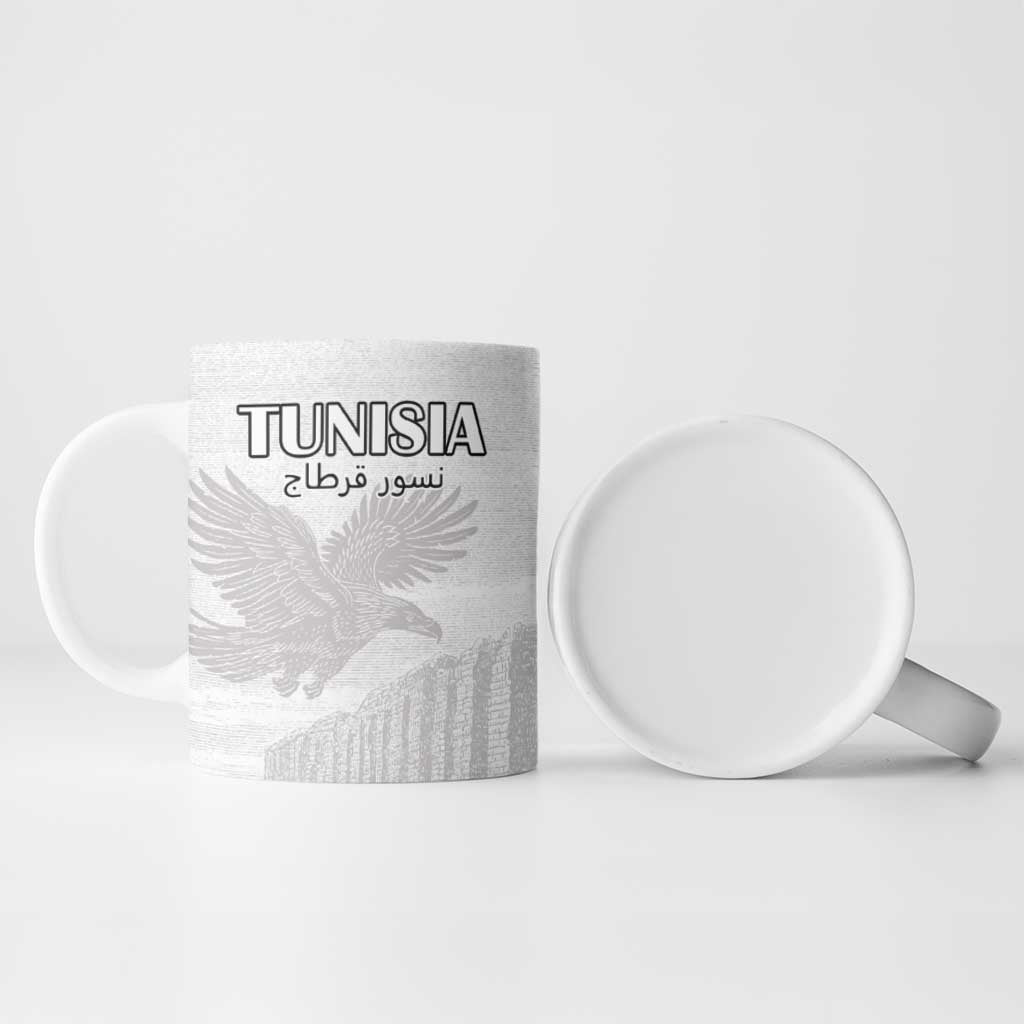 Custom Tunisia Football Ceramic Mug White Eagles of Carthage