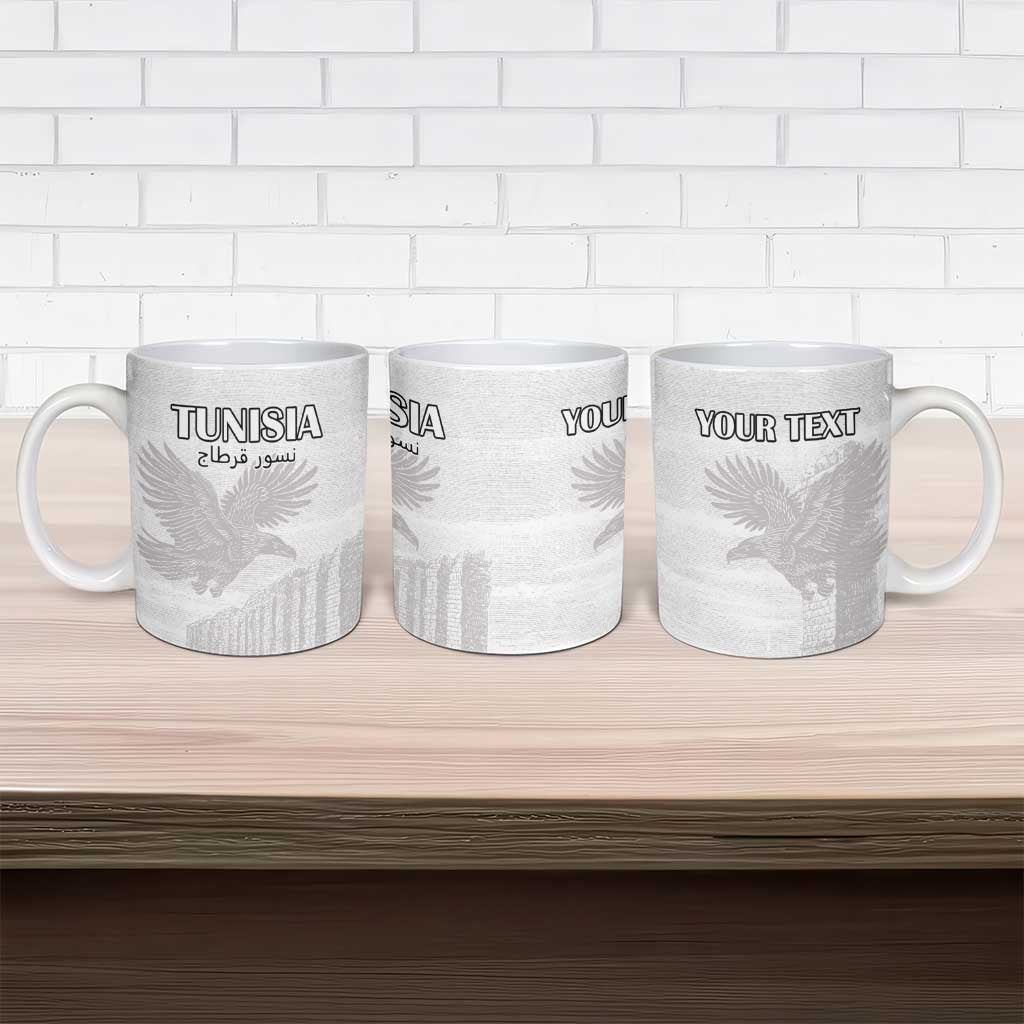 Custom Tunisia Football Ceramic Mug White Eagles of Carthage