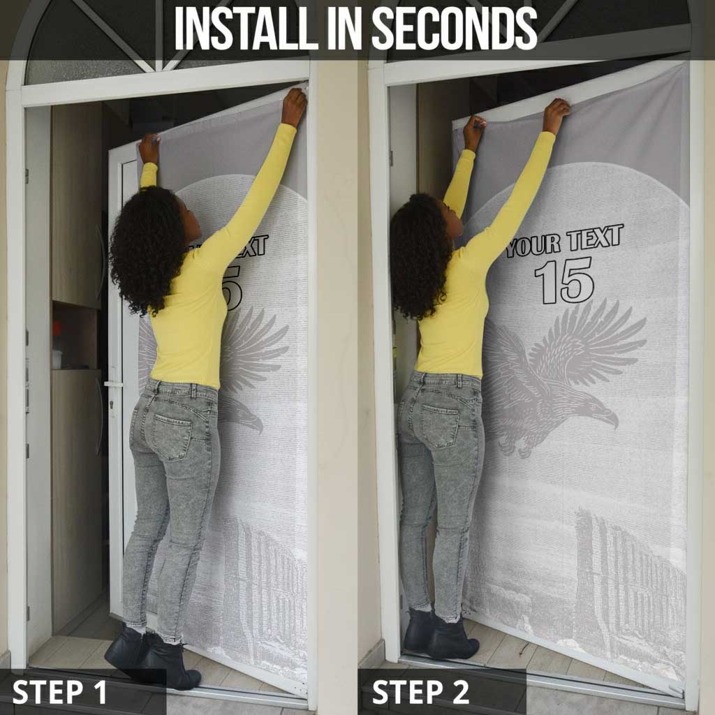 Custom Tunisia Football Door Cover White Eagles of Carthage