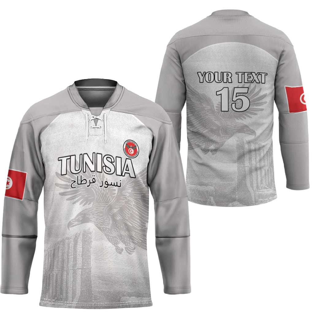 Custom Tunisia Football Hockey Jersey White Eagles of Carthage