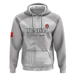 Custom Tunisia Football Hoodie Eagles of Carthage Go Champion - White Color - African Pride