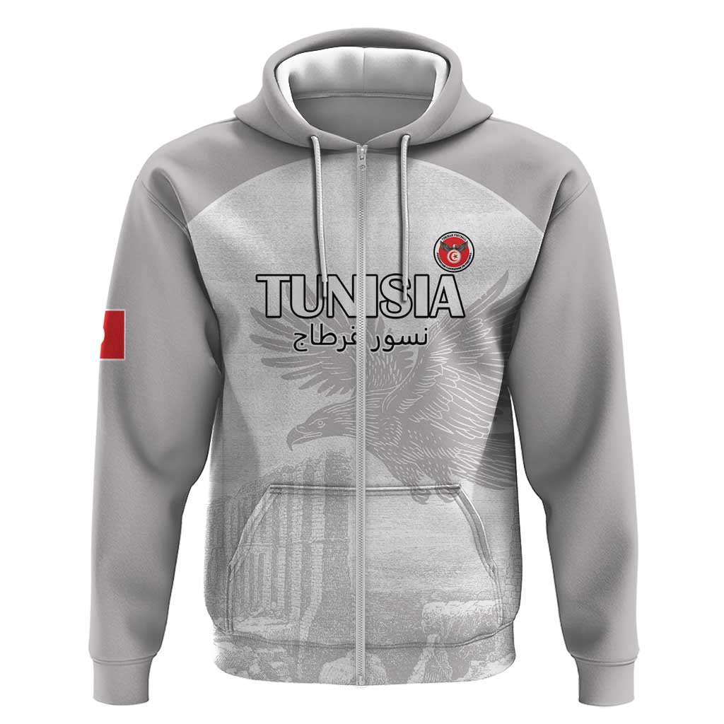 Custom Tunisia Football Hoodie Eagles of Carthage Go Champion - White Color - African Pride
