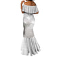 Custom Tunisia Football Mermaid Dress Eagles of Carthage Go Champion - White Color - African Pride