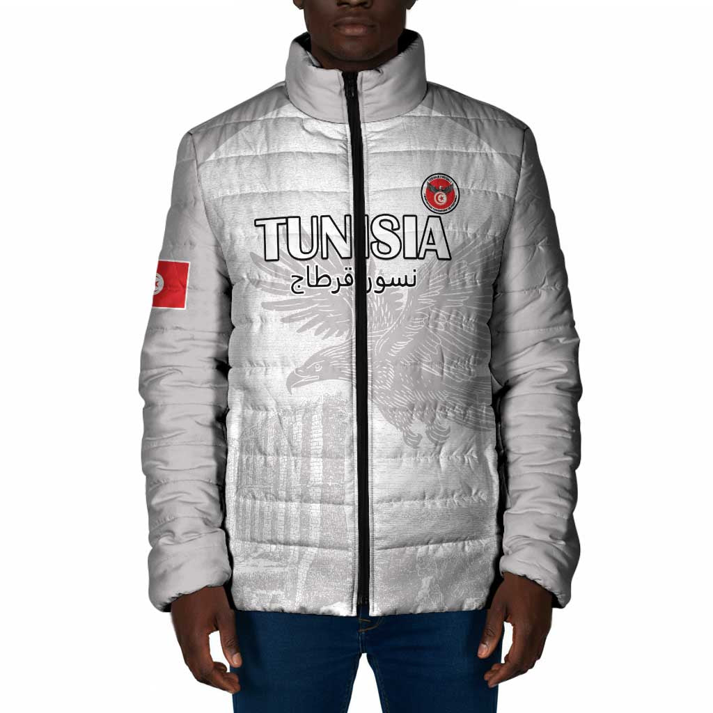 Custom Tunisia Football Padded Jacket White Eagles of Carthage