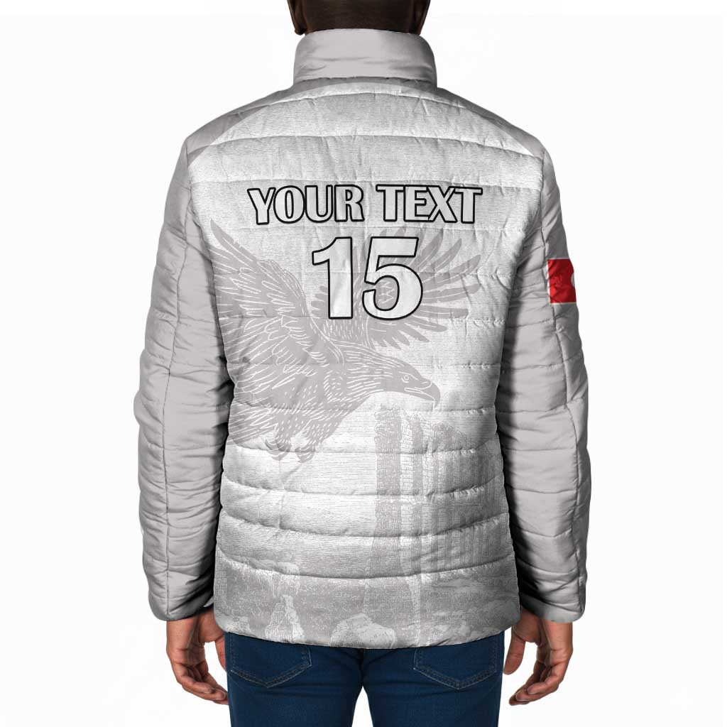 Custom Tunisia Football Padded Jacket White Eagles of Carthage