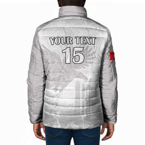 Custom Tunisia Football Padded Jacket White Eagles of Carthage