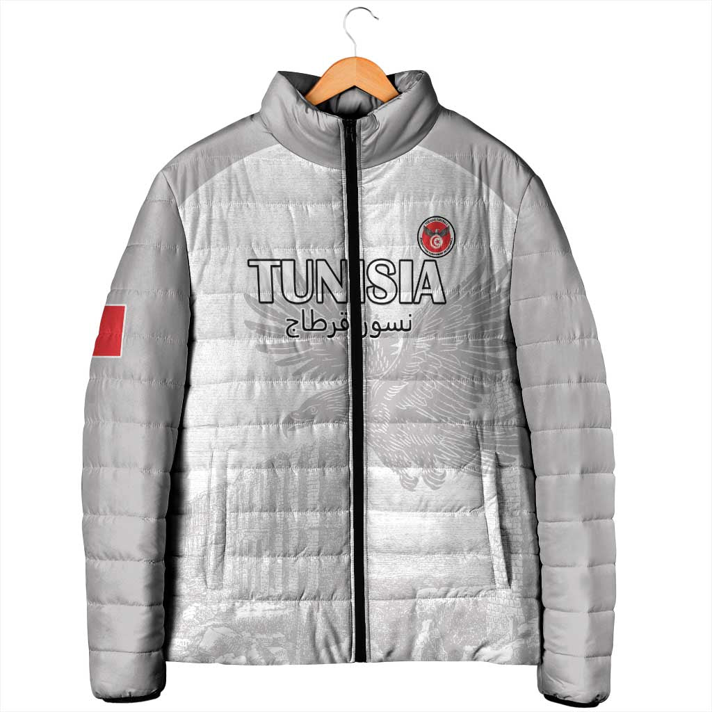 Custom Tunisia Football Padded Jacket White Eagles of Carthage
