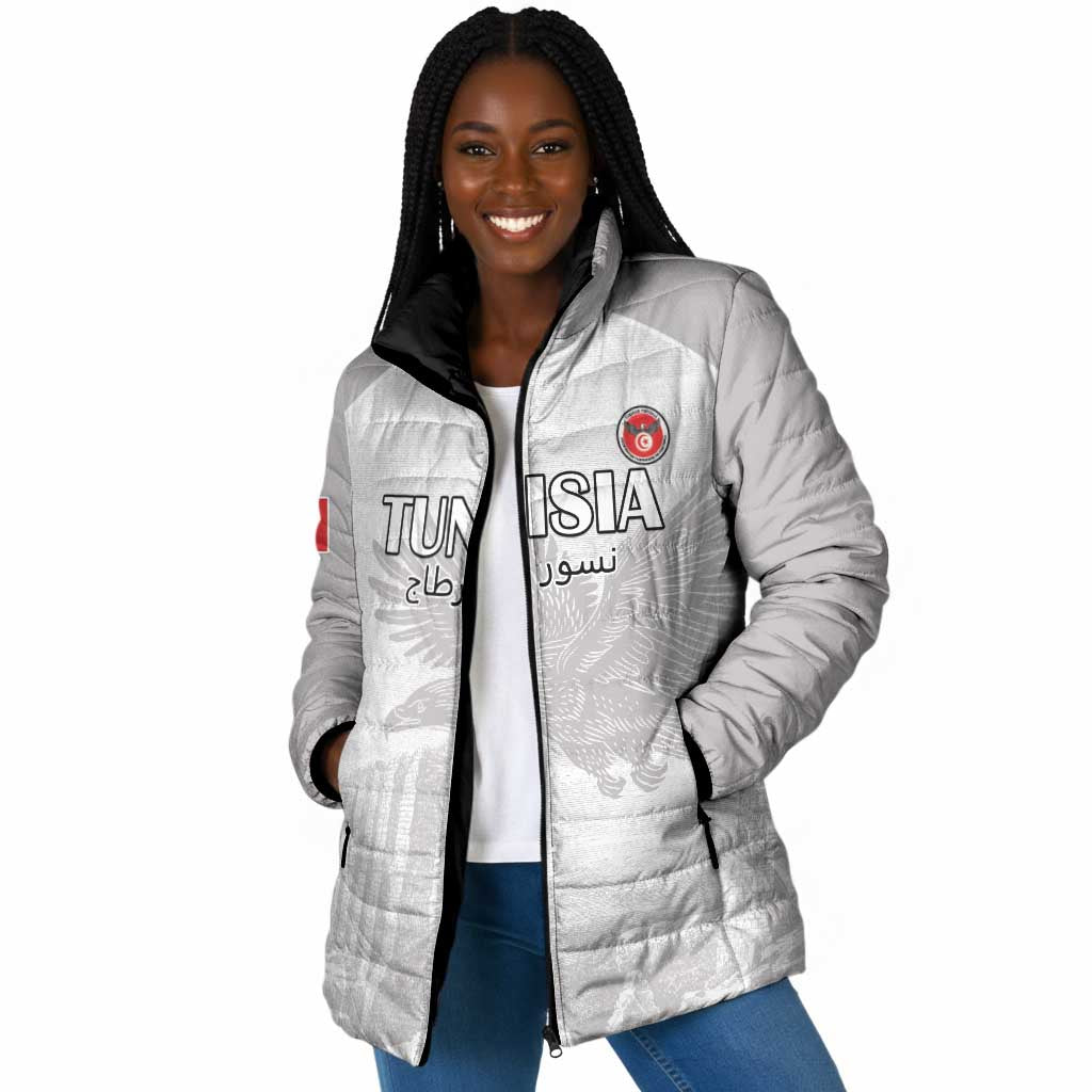 Custom Tunisia Football Padded Jacket White Eagles of Carthage