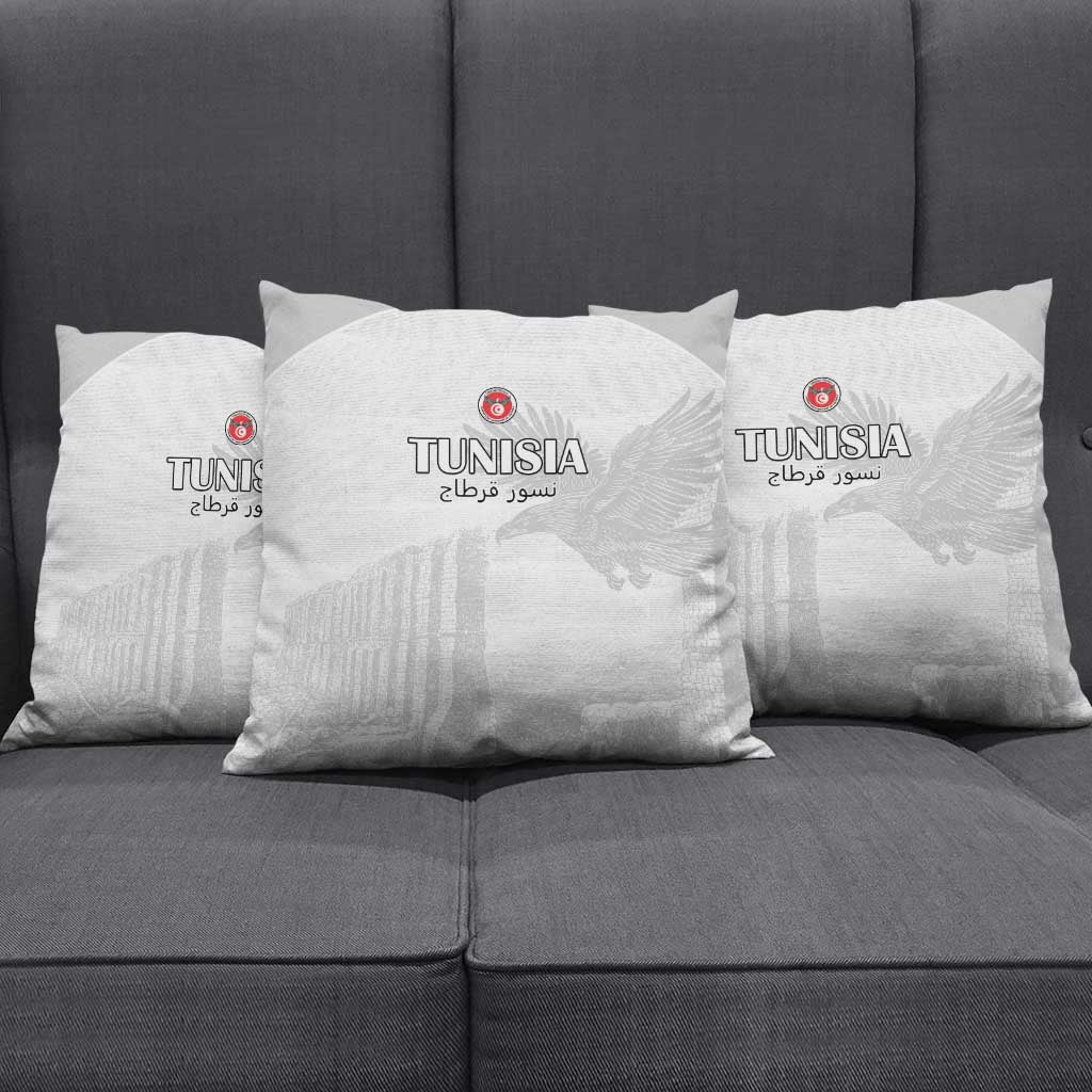 Tunisia Football Pillow Cover White Eagles of Carthage
