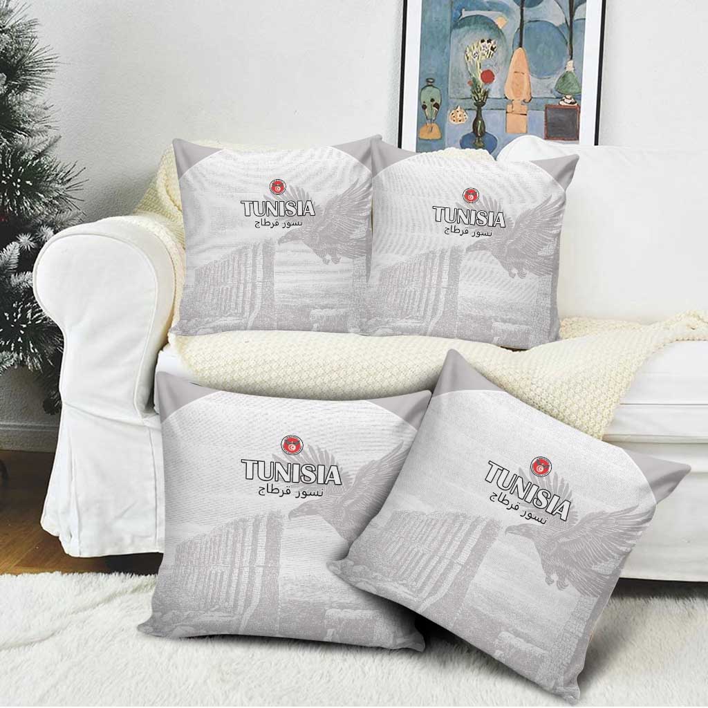 Tunisia Football Pillow Cover White Eagles of Carthage