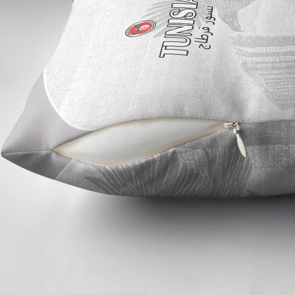 Tunisia Football Pillow Cover White Eagles of Carthage