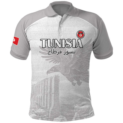 Custom Tunisia Football Polo Shirt Eagles of Carthage Go Champion - White Color - African Pride