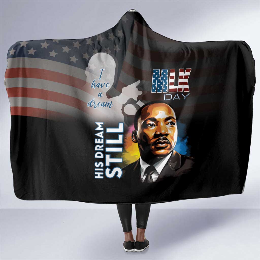 Black Americans Happy MLK Day Hooded Blanket I Have A Dream