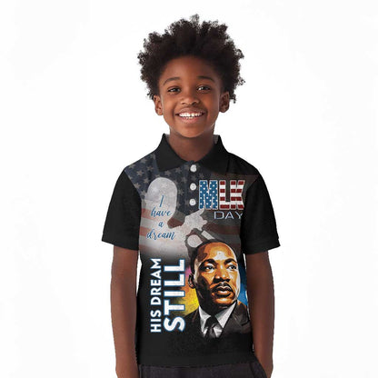 Black Americans Happy MLK Day Kid Polo Shirt I Have A Dream