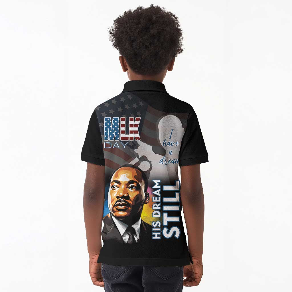 Black Americans Happy MLK Day Kid Polo Shirt I Have A Dream
