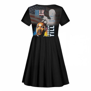 Black Americans Happy MLK Day Kid Short Sleeve Dress I Have A Dream