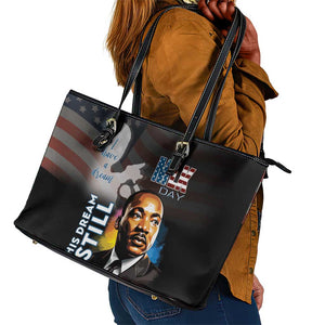 Black Americans Happy MLK Day Leather Tote Bag I Have A Dream