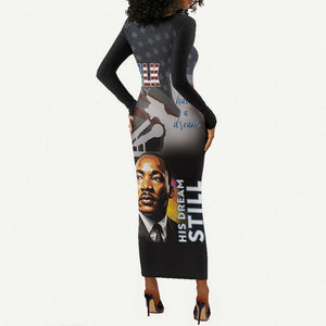 Black Americans Happy MLK Day Long Sleeve Bodycon Dress I Have A Dream