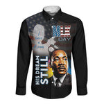 Black Americans Happy MLK Day Long Sleeve Button Shirt I Have A Dream