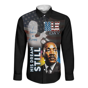 Black Americans Happy MLK Day Long Sleeve Button Shirt I Have A Dream