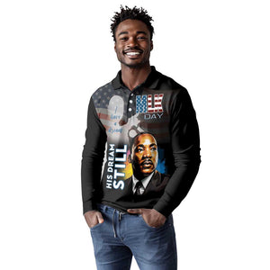 Black Americans Happy MLK Day Long Sleeve Polo Shirt I Have A Dream