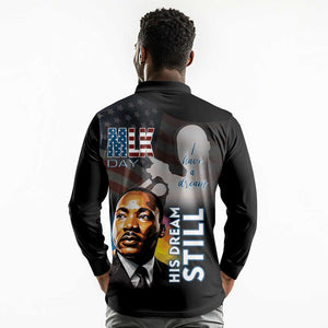 Black Americans Happy MLK Day Long Sleeve Polo Shirt I Have A Dream