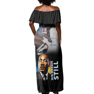 Black Americans Happy MLK Day Off Shoulder Maxi Dress I Have A Dream